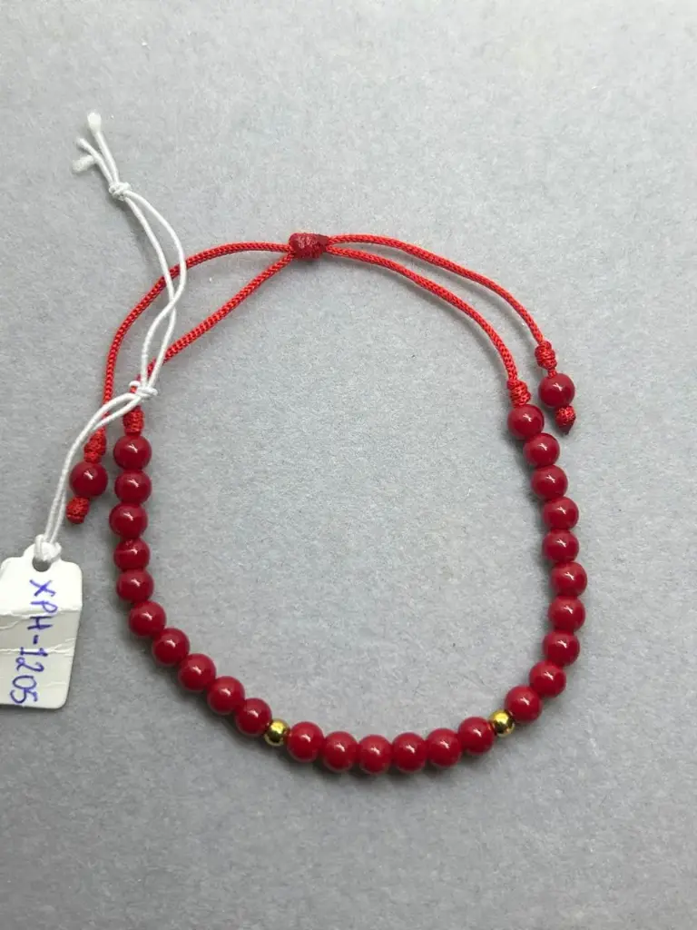 PULSERA AB CORAL ROJO